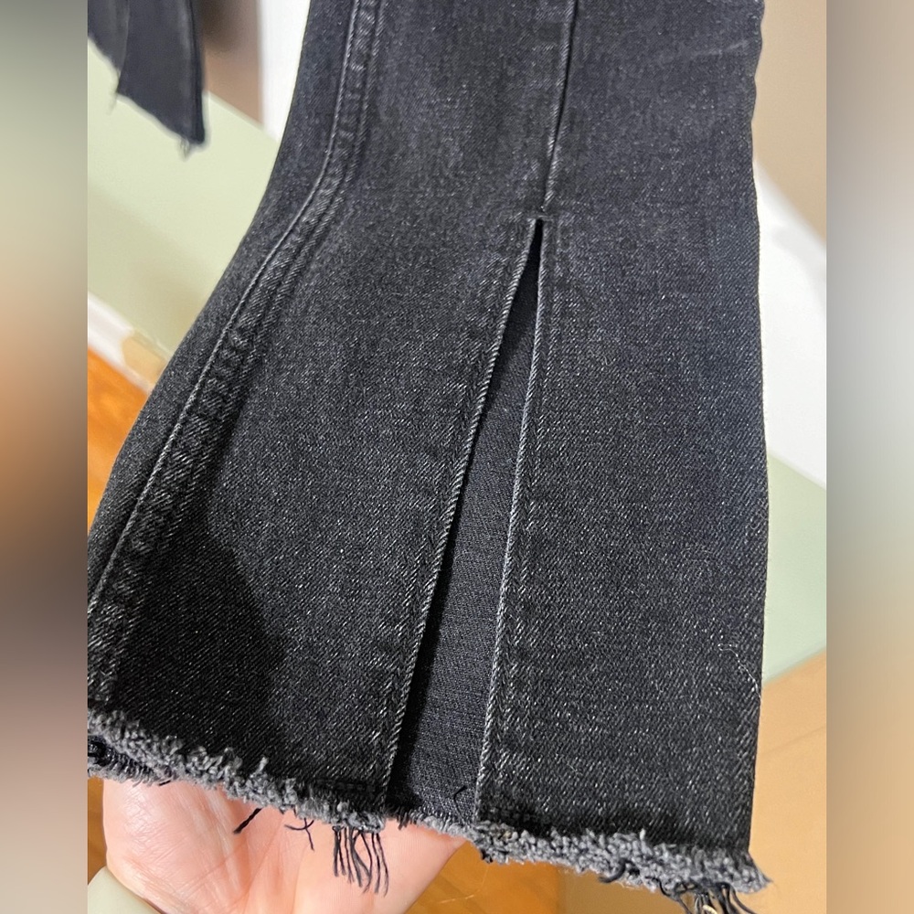 Abercrombie & Fitch Skinny High Rise Split Hem Black Jeans Women Size 4R/27 - Picture 2 of 6